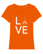 COFFEE Tricou mânecă scurtă guler larg fitted Damă Expresser