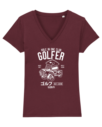 Golf Car White Burgundy