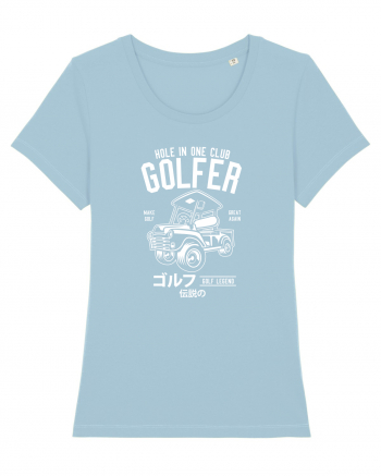 Golf Car White Sky Blue