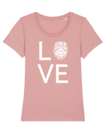 LOVE  Tricou mânecă scurtă guler larg fitted Damă Expresser