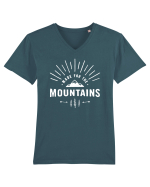 MOUNTAINS Tricou mânecă scurtă guler V Bărbat Presenter