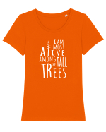 TREES Tricou mânecă scurtă guler larg fitted Damă Expresser