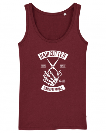 Barbershop Skull White Burgundy