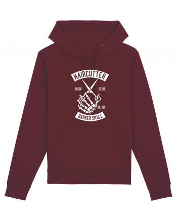 Barbershop Skull White Burgundy