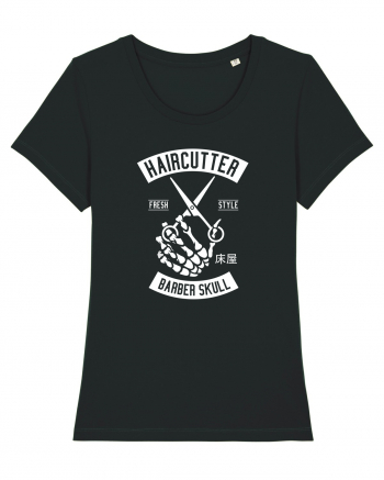 Barbershop Skull White Black