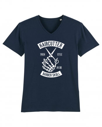 Barbershop Skull White French Navy