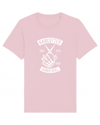 Barbershop Skull White Cotton Pink