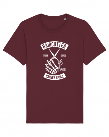 Barbershop Skull White Burgundy