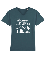 MOUNTAINS Tricou mânecă scurtă guler V Bărbat Presenter