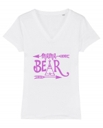 MAMA BEAR Tricou mânecă scurtă guler V Damă Evoker