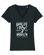 Hard Life Brooklyn White Tricou mânecă scurtă guler V Damă Evoker