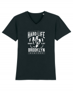 Hard Life Brooklyn White Tricou mânecă scurtă guler V Bărbat Presenter