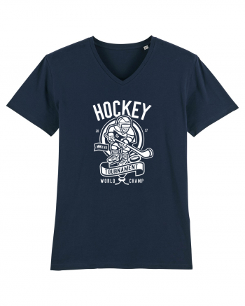 Hockey Champ White French Navy