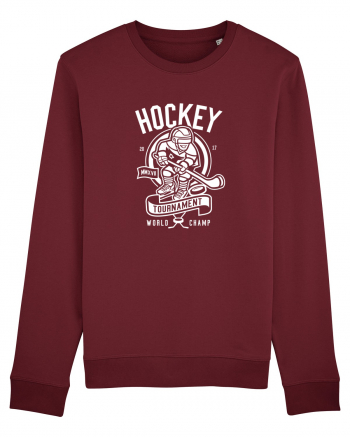 Hockey Champ White Burgundy