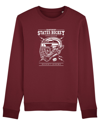 Mask Hockey White Burgundy