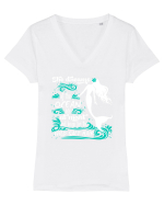 MERMAID Tricou mânecă scurtă guler V Damă Evoker