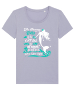 MERMAID Tricou mânecă scurtă guler larg fitted Damă Expresser