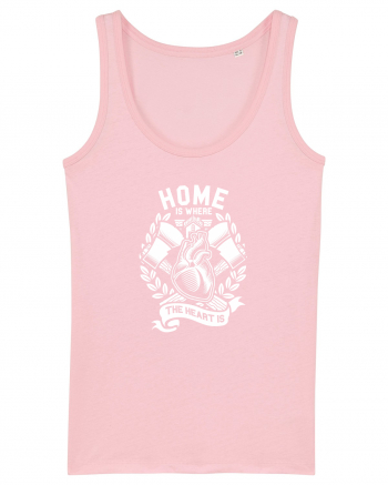 Home Heart Axe White Cotton Pink