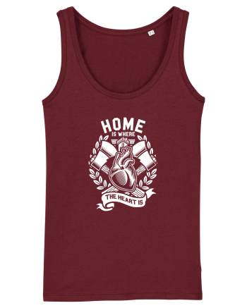 Home Heart Axe White Burgundy