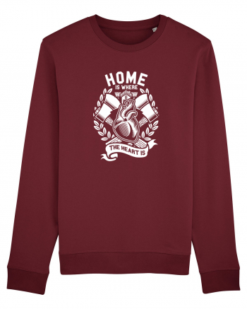 Home Heart Axe White Burgundy