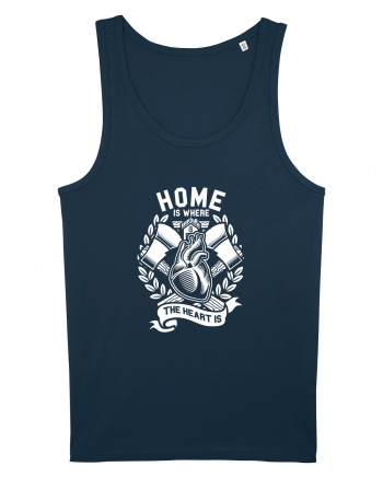 Home Heart Axe White Navy