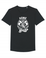 Home Heart Axe White Tricou mânecă scurtă guler larg Bărbat Skater