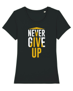 Never Give Up Tricou mânecă scurtă guler larg fitted Damă Expresser