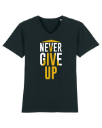 Never Give Up Tricou mânecă scurtă guler V Bărbat Presenter