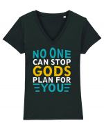 No One Can Stop Gods Plan For You Tricou mânecă scurtă guler V Damă Evoker