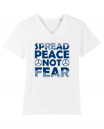 Spread Peace Not Fear Tricou mânecă scurtă guler V Bărbat Presenter