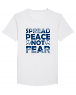 Spread Peace Not Fear Tricou mânecă scurtă guler larg Bărbat Skater