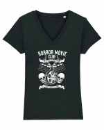 Horror Movie Club White Tricou mânecă scurtă guler V Damă Evoker