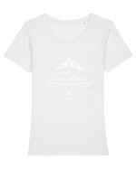 MOUNTAINS Tricou mânecă scurtă guler larg fitted Damă Expresser