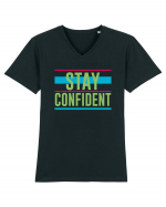 Stay Confident Tricou mânecă scurtă guler V Bărbat Presenter