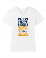 The Hope Of Glory Christ Is In You Tricou mânecă scurtă guler V Bărbat Presenter