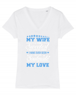 WIFE Tricou mânecă scurtă guler V Damă Evoker