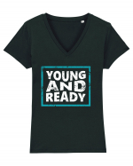 Young And Ready Tricou mânecă scurtă guler V Damă Evoker