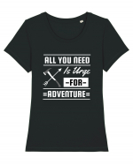 All You Need is an Urge for Adventure Tricou mânecă scurtă guler larg fitted Damă Expresser