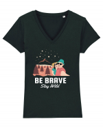 Be Brave Stay Wild Tricou mânecă scurtă guler V Damă Evoker