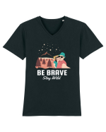 Be Brave Stay Wild Tricou mânecă scurtă guler V Bărbat Presenter
