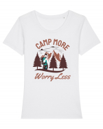 Camp More Worry Less Tricou mânecă scurtă guler larg fitted Damă Expresser