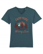 Camp More Worry Less Tricou mânecă scurtă guler V Bărbat Presenter
