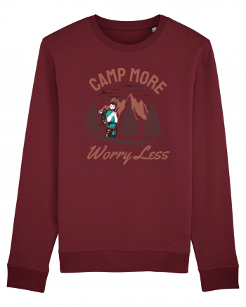 Camp More Worry Less Burgundy