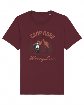 Camp More Worry Less Burgundy