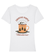 Creative People are Adventurous Tricou mânecă scurtă guler larg fitted Damă Expresser