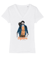 Explore the Unseen Tricou mânecă scurtă guler V Damă Evoker