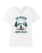 Go where You Feel Most Alive Tricou mânecă scurtă guler V Bărbat Presenter