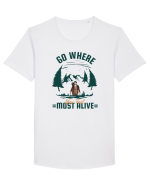 Go where You Feel Most Alive Tricou mânecă scurtă guler larg Bărbat Skater