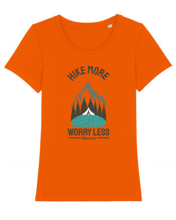 Hike More Worry Less Bright Orange