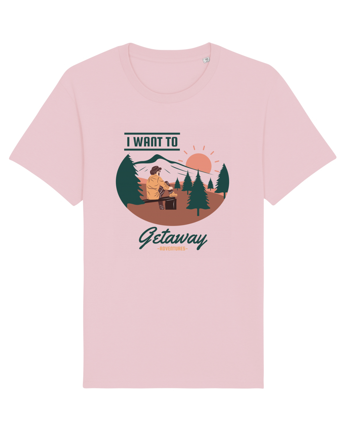 Tricou mânecă scurtă Unisex Rocker Cotton Pink